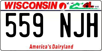 WI license plate 559NJH