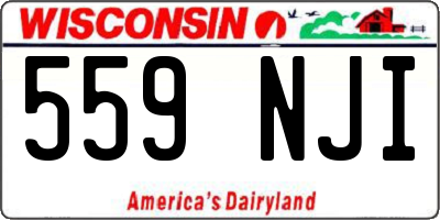 WI license plate 559NJI