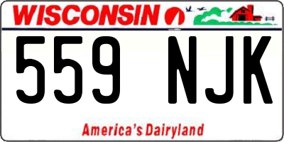 WI license plate 559NJK