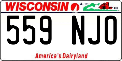 WI license plate 559NJO