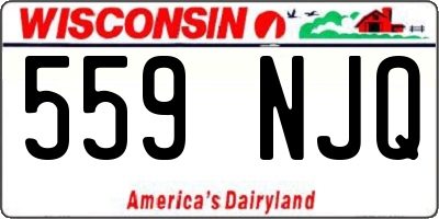 WI license plate 559NJQ