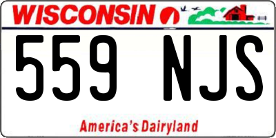 WI license plate 559NJS