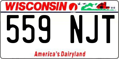 WI license plate 559NJT
