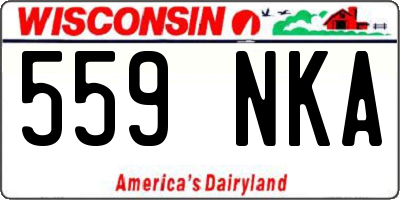 WI license plate 559NKA