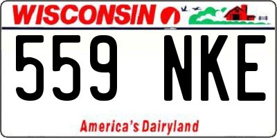 WI license plate 559NKE