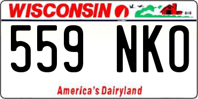 WI license plate 559NKO
