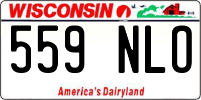 WI license plate 559NLO