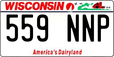 WI license plate 559NNP