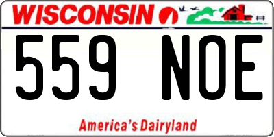 WI license plate 559NOE