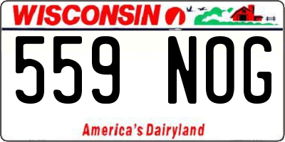 WI license plate 559NOG