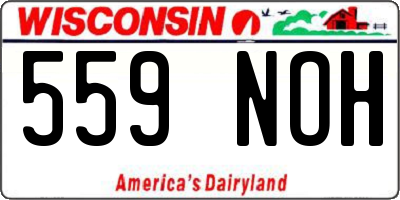 WI license plate 559NOH