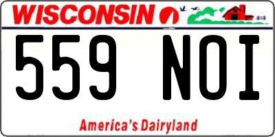 WI license plate 559NOI