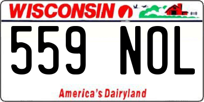 WI license plate 559NOL