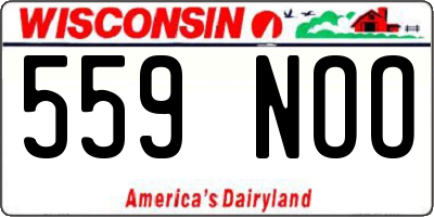 WI license plate 559NOO