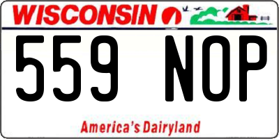 WI license plate 559NOP