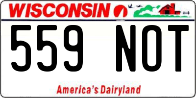 WI license plate 559NOT