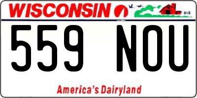 WI license plate 559NOU