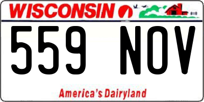 WI license plate 559NOV