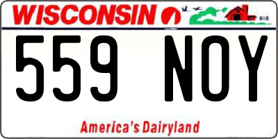 WI license plate 559NOY