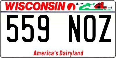 WI license plate 559NOZ