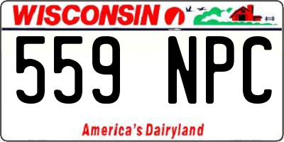 WI license plate 559NPC