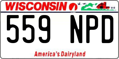 WI license plate 559NPD