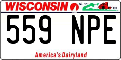 WI license plate 559NPE