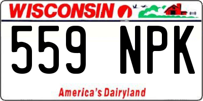 WI license plate 559NPK