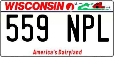 WI license plate 559NPL