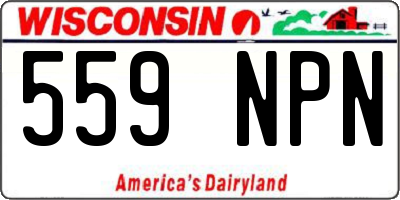 WI license plate 559NPN