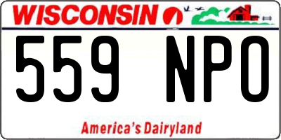 WI license plate 559NPO