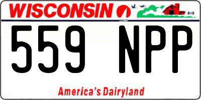 WI license plate 559NPP