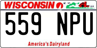 WI license plate 559NPU