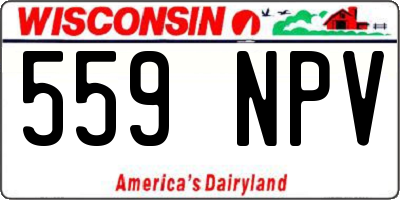 WI license plate 559NPV