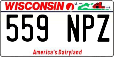 WI license plate 559NPZ