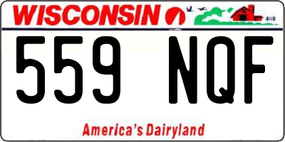 WI license plate 559NQF