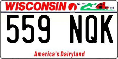 WI license plate 559NQK