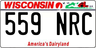 WI license plate 559NRC