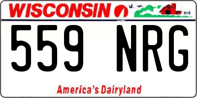 WI license plate 559NRG