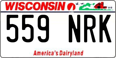 WI license plate 559NRK