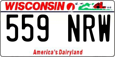 WI license plate 559NRW
