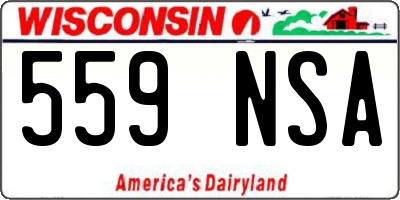 WI license plate 559NSA