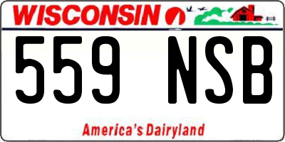 WI license plate 559NSB