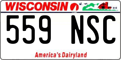 WI license plate 559NSC