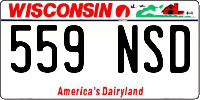 WI license plate 559NSD