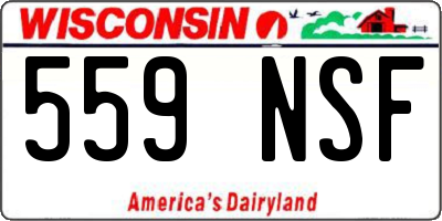 WI license plate 559NSF
