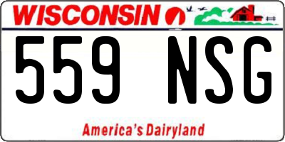 WI license plate 559NSG