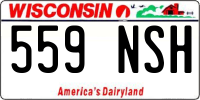 WI license plate 559NSH