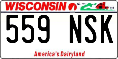 WI license plate 559NSK