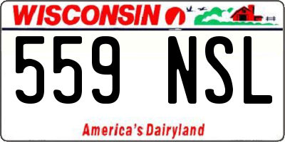 WI license plate 559NSL
